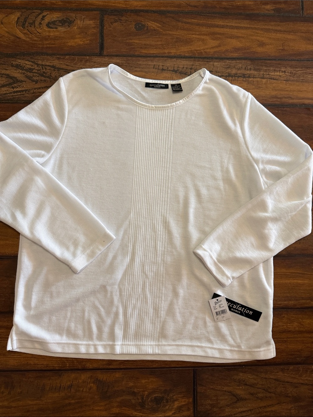 Specification White Rib-Front Long Sleeve Tee
